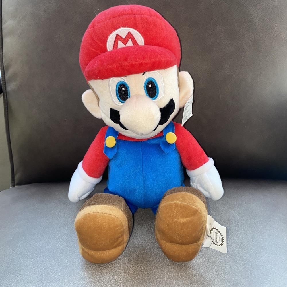 Nintendo Super Mario Stuffed Plush 15"‎ Pillow Buddy Back Pouch Carry Doll